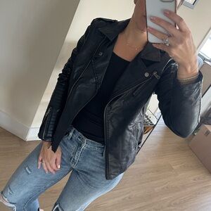 LA Coalition Faux Leather Viscose Jacket Black Size S